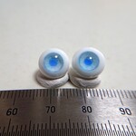 No.35 【10mm】 小さな グラスアイ ドールアイ ハンドメイドドール 材料　約9.8mm/9.8mm（青系）