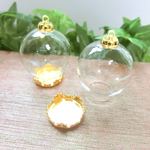2個セット☆25mm フタ付き 球体ガラスチャーム