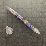 【1点限定 試作カラー 変色ブルーアンバー ガラスペン】