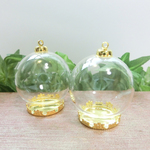 2個セット☆30mm フタ付き 球体ガラスチャーム