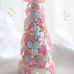 miniピンク＆ブルーリボンマカロンタワー