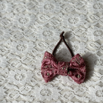 インド刺繍　りぼんヘアゴム　紅