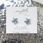 ᴺᴱᵂ𖤐天然石のきらきら星―フローライト― Pierce／earring 金属アレルギー対応