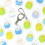 セキセイインコ2：記名ができるアクリルキーホルダー