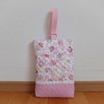 【Sale 送料無料】上履き入れ＊スイーツ＆ハート＊オフホワイト