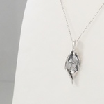 シルバーネックレス「black rutile quartz」