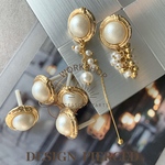 【2pcs】デザインピアス/クラシック/ホワイト