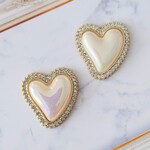 大ぶり♡オーロラハートピアス