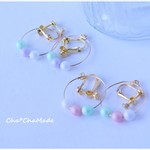 マカロンキャンディ　のフープ　イヤリング or　ピアス