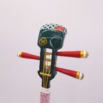 かんざし「三味線」翠色２ （七宝）