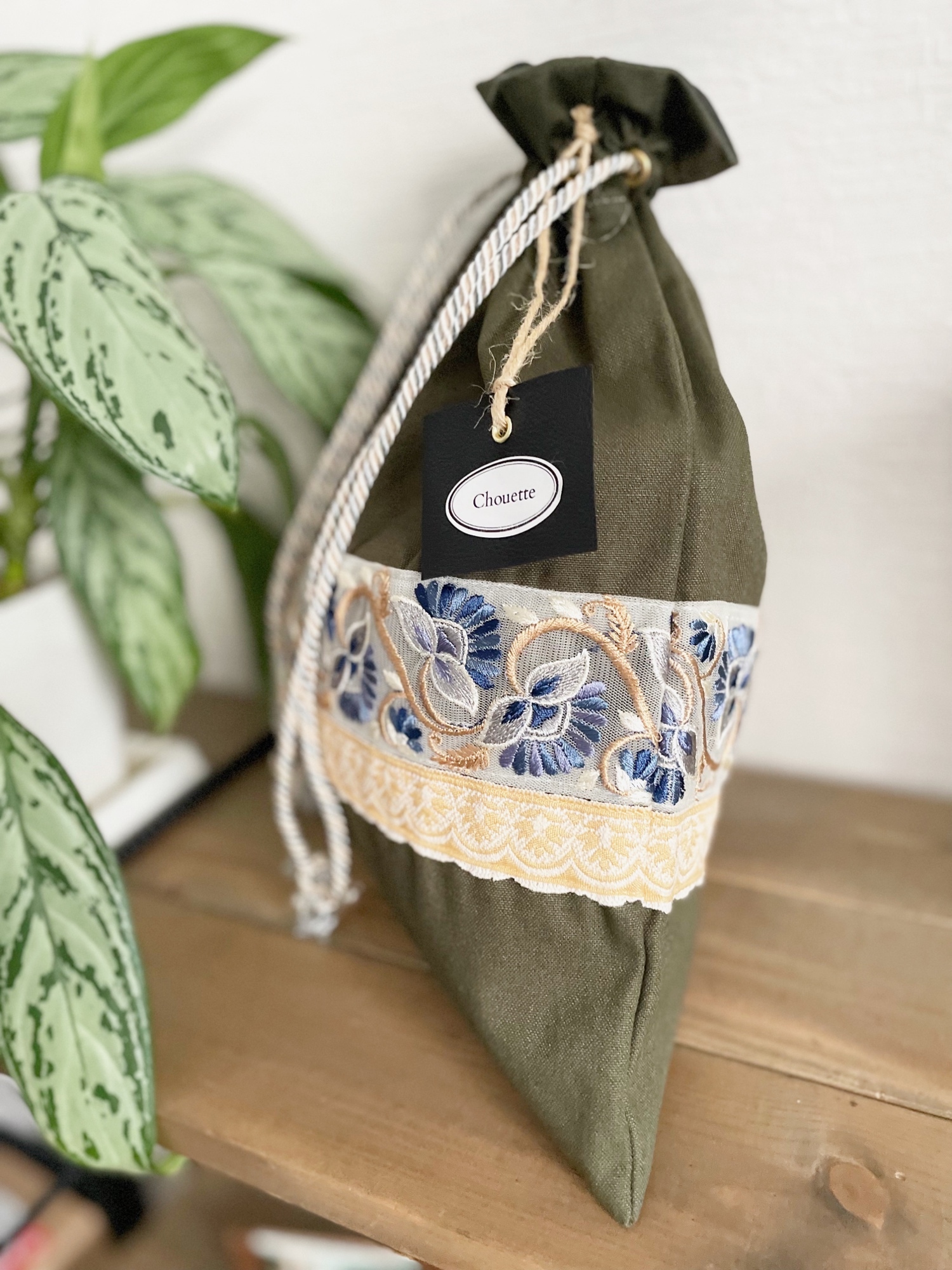 L】インド刺繍リボン 巾着バッグ - Chouette. | minne byGMOペパボ