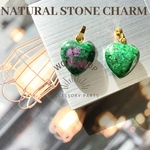 ☆再入荷☆【2pcs】天然石　ハートトップ　ゾイサイト
