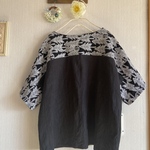 バイオウォッシュリネンと綿麻刺繍のドルマンスリーブプルオーバー