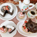 ミニチュア　フェイクスイーツ　チョコレートケーキセット