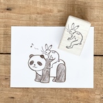 【鳥獣戯画】またがりうさぎ 消しゴムはんこ 兎 卯年 ウサギ
