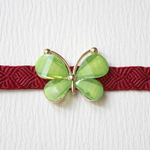 ●帯留/帯留め butterfly●yellow green
