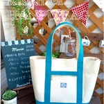 倉敷市産８号帆布*トートバッグ*turquoise