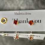 Madeira citrineスタッドピアス4㎜