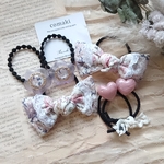 HAPPY BAG❤️リボン♡ヘアゴム♡リバティ ♡親子 お揃い♡出産祝い ♡女の子♡プチギフト♡卒園卒業♡入園入学♡ピンク♡
