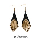 【NEW】BLACK×GOLD フリンジピアス/イヤリング