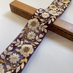 約5.5cm幅/刺繍リボン/チュール(ダークパープル)/ホワイト刺繍