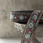 [実物のお色味と違う場合があります] インド刺繍リボン　花　インド刺繍　スパンコール　刺繍リボン　リボン　りぼん　※10月8日よりゆうパケットにて発送
