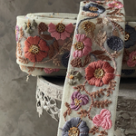 [実物のお色味と違う場合があります] インド刺繍リボン　花　インド刺繍　スパンコール　刺繍リボン　リボン　りぼん　※10月8日よりゆうパケットにて発送