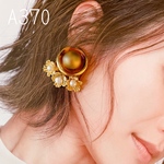 A370…べっ甲×ゴールドフラワー　イヤリング　ピアス　ハンドメイド