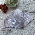 【ラベンダーFlower刺繍】上品レースマスク☆クレンゼ☆3サイズ♡セレモニー