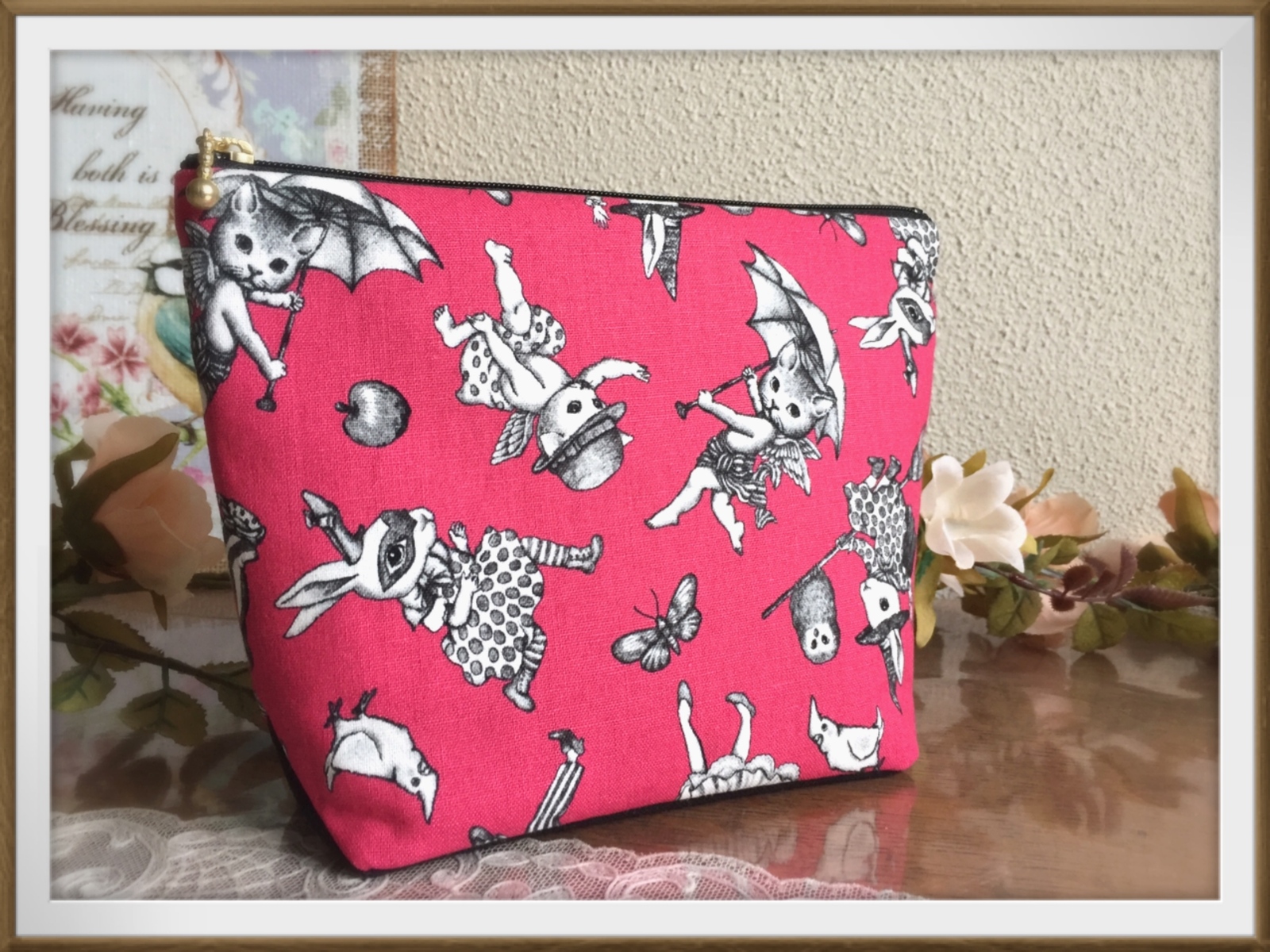 ⭐︎まるぽむ⭐︎　ジョリーフルール使用　ボストンバッグ　ハンドメイド ⭐︎まるぽむ⭐︎ ジョリーフルール使用 ボストンバッグ