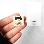 【ゴム印】ハンドメイドにわくわくするねこ「にぼし」 meganehankoのねこはんこ