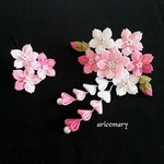 一越ちりめんの桜の髪飾り(ピンク系)