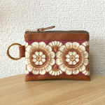 インド刺繍リボンのカラビナポーチ