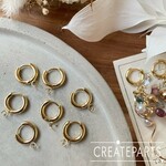 【4個】ステンレス製フープピアス　ゴールド