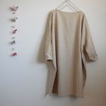 【wat...様ご予約品】スクエアワンピース　ハーフリネンｘ生成りレース