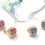 紫陽花刺繍のイヤリング