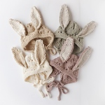 ウサギさん透かし編みボンネット ニューボーンフォト