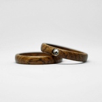 クリスタルウッドリング_カリン_木の指輪_茶色_フルサイズ展開_金属アレルギー対応_ペアリング