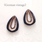 〈German vintage〉ブラック×ゴールド ドロップ アクリルビーズ  (4個)