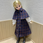 リカちゃん　ポンチョドッキングコート　紺色