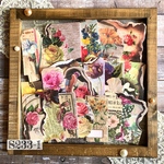 送料無料【S233-1 コラージュ素材】海外和紙シール レトロ　花植物　手帳　ジャンクジャーナル　