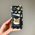 うちの子♡本革スマホショルダーケース/カラープリントver/手貼り・手縫い製/iPhone mini以外ほぼ全機種対応