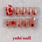 レッド ハート うるうる バレンタイン ネイルチップ