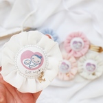 飛行機チャーム付き♡ マタニティロゼット シフォンロゼット　hikoシフォンロゼット　マタニティマーク　飛行機好き　ロゼット
