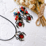 個性的！宝石蜘蛛🕷💎の耳飾りとネックレスのセット