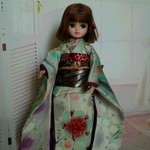 ㉖　リカちゃん　ブライス　サイズ　着物＆帯のセット　（振袖）ドール服