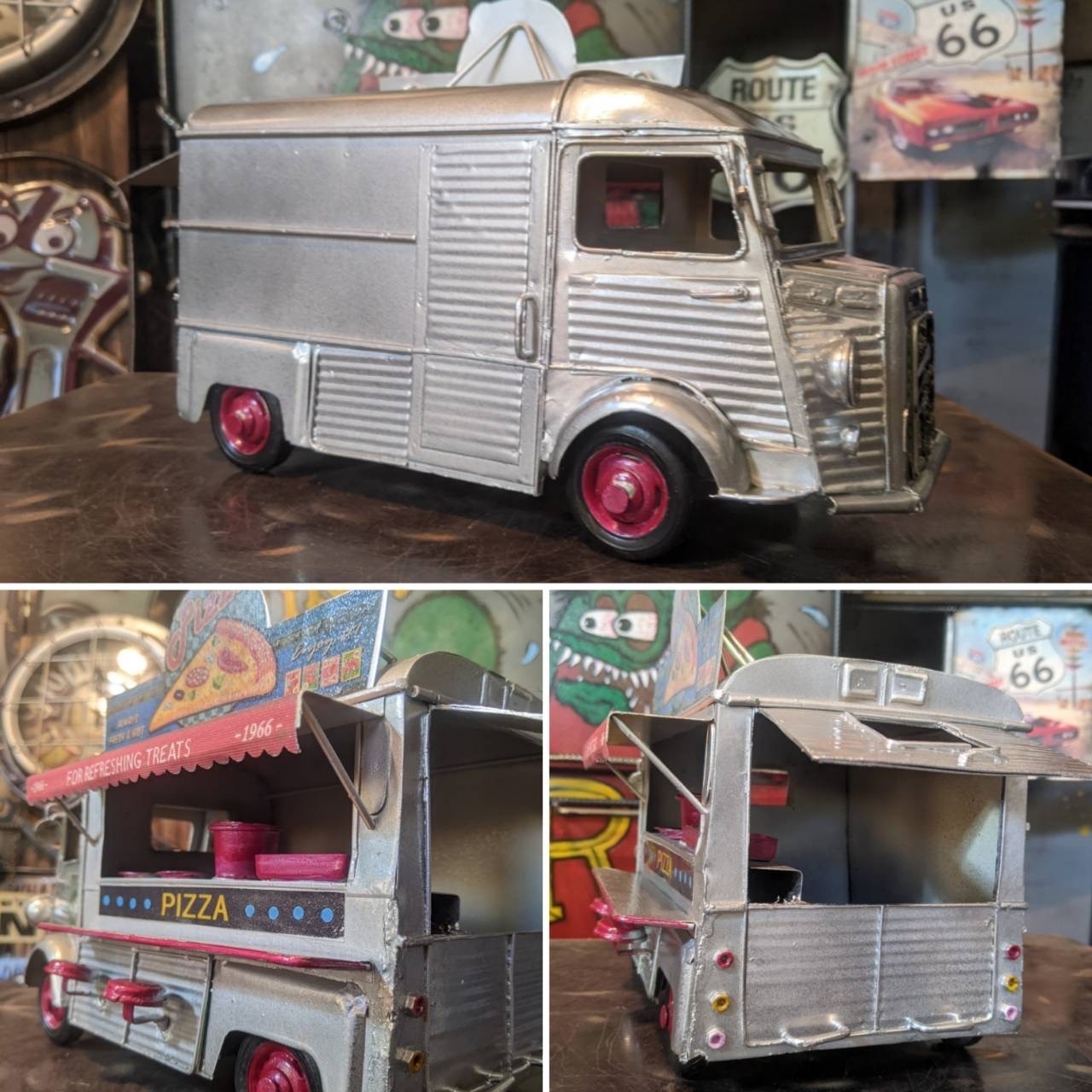 おんぼろ‼ シトロエン Hバン キッチンカー 仕様の モデルカー ピッツァ屋 おんぼろ‼ シトロエン Hバン キッチンカー 仕様の モデルカー