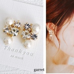 【人気】大粒パールイヤリング　大粒パール　コットンパール　ビジューイヤリング　結婚式　パール　ゴールド　ウェディング　キラキラ　ビッグパール　ピアス　大粒　パール