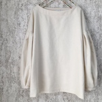 【1点SALE】ミコネルでしっかり暖かい袖タックプルオーバー◯オフホワイト