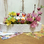 うさぎ雛♡ひな祭り♡アメリカンフラワー　　　　　　　　　　　桃の花✖︎菜の花　（受注生産）